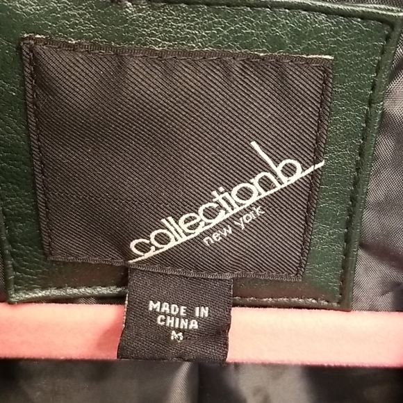 Collection B Dark Green Faux Leather Moto Jacket - Picture 2 of 10